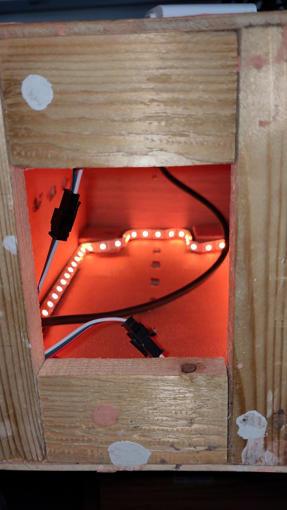 Innenperspektive: LEDs auf den Schienen