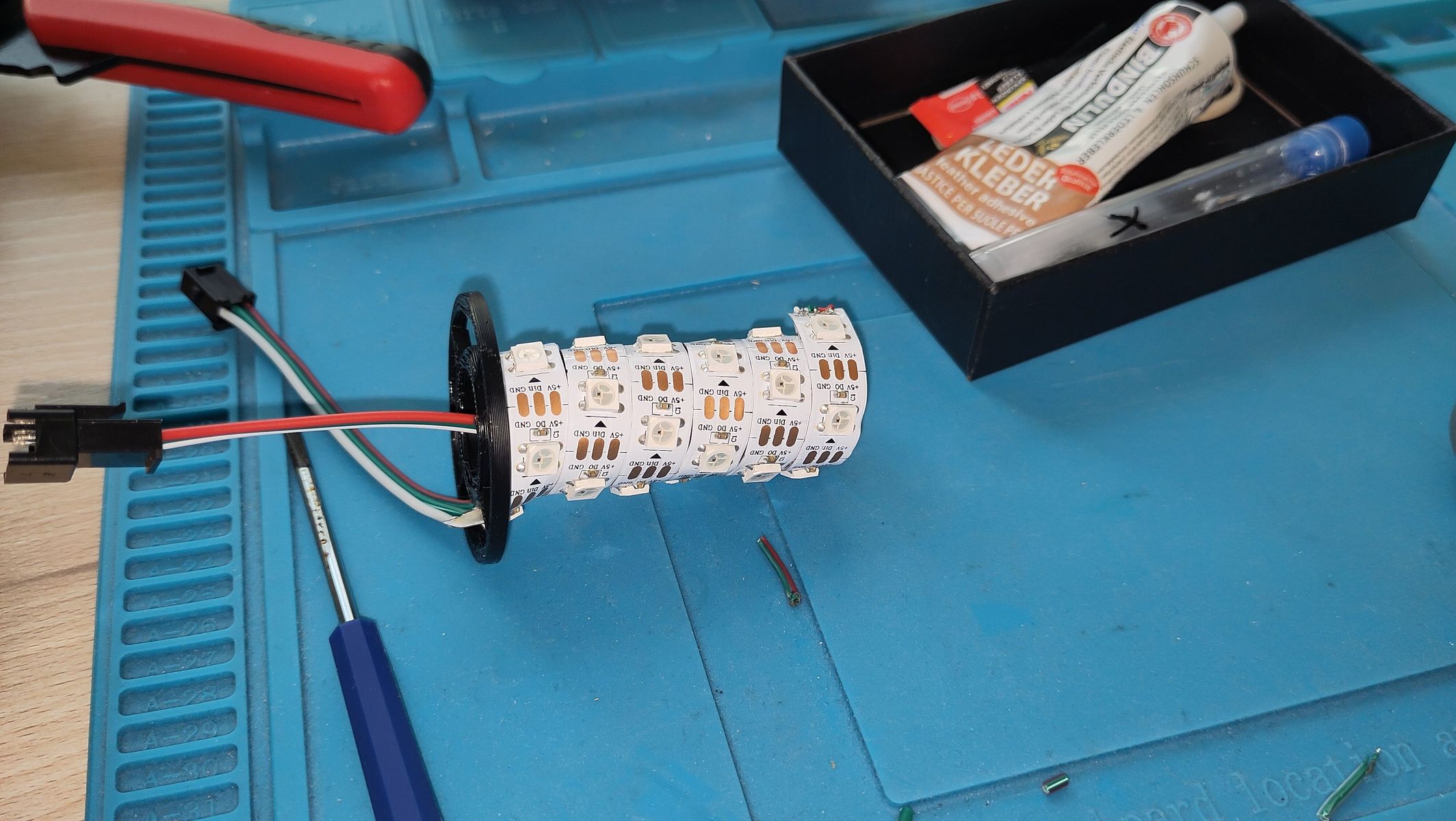 Die fertige LED-Schraubenwicklung