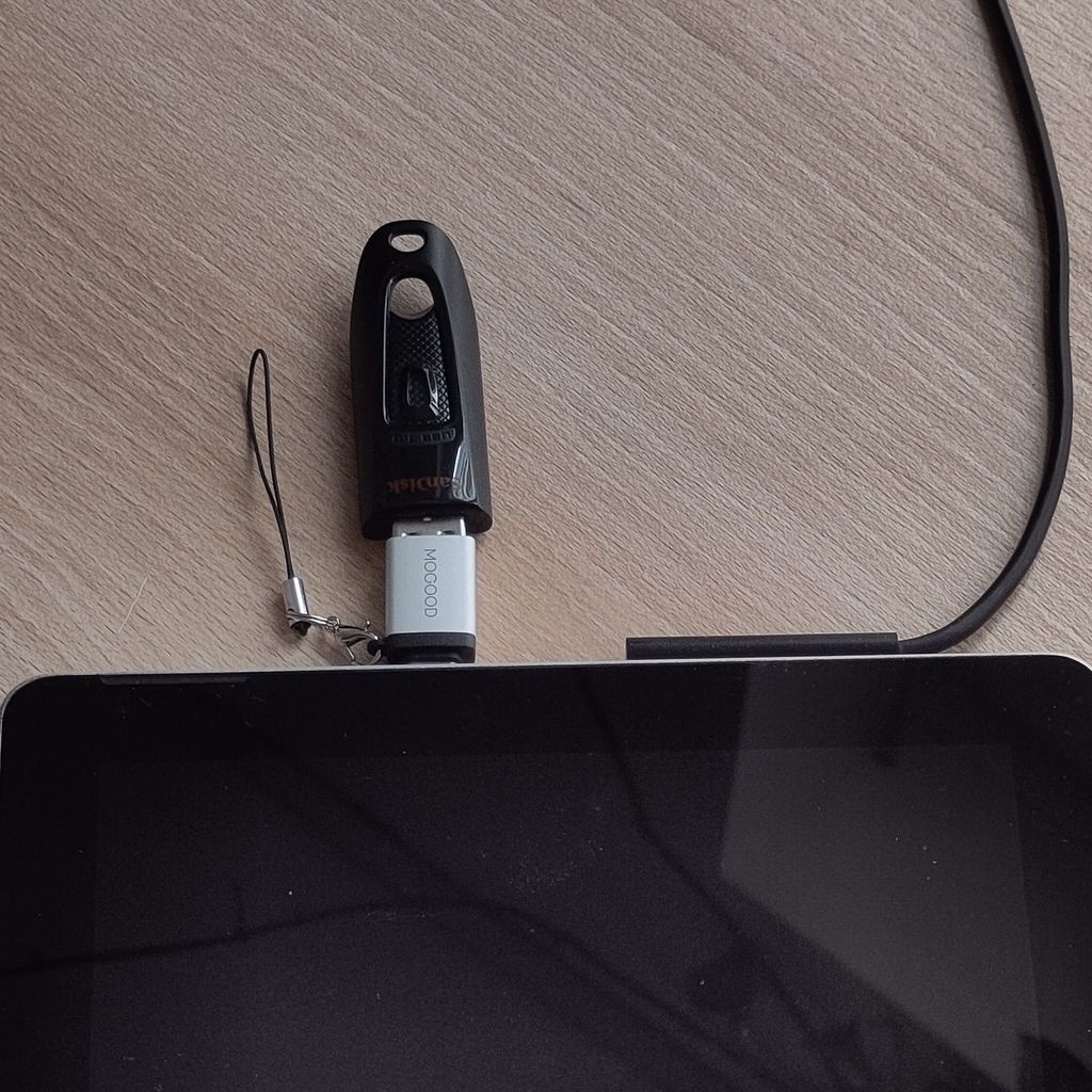 Setup from Microsoft Surface Go 1 with USB Stick through USB-C-A Adapter